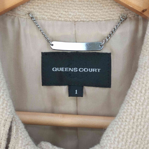 クイーンズコート QUEENS COURT アンゴラウール スタンドカラー Aラインコート レディース JPN:1