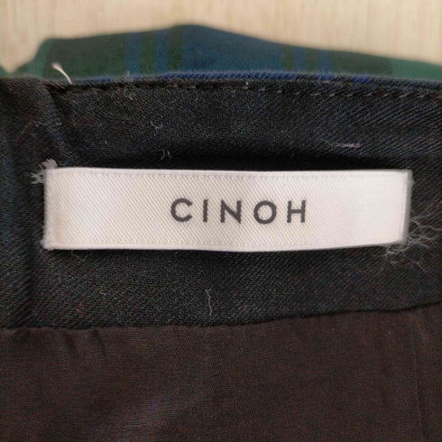 チノ CINOH フレアスカート ジップフライ ひざ丈 ベルト チェック レディース JPN:M