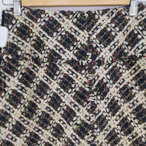 ランバンコレクション LANVIN COLLECTION モヘヤ混 ツイードチェック タイトスカート レディース 40