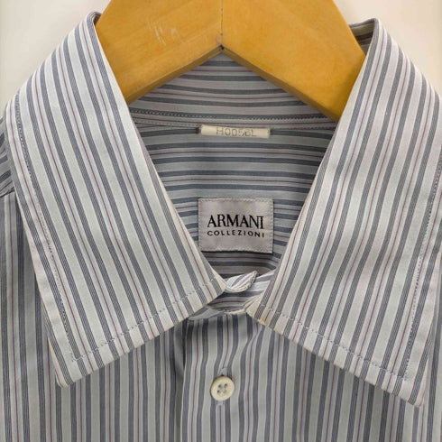 アルマーニコレツィオーニ ARMANI COLLEZIONI シャツ 長袖 ストライプ メンズ import:M