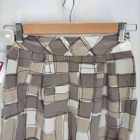 バーバリーブラックレーベル BURBERRY BLACK LABEL フレアスカート ひざ丈 シルク タック レディース DE:36