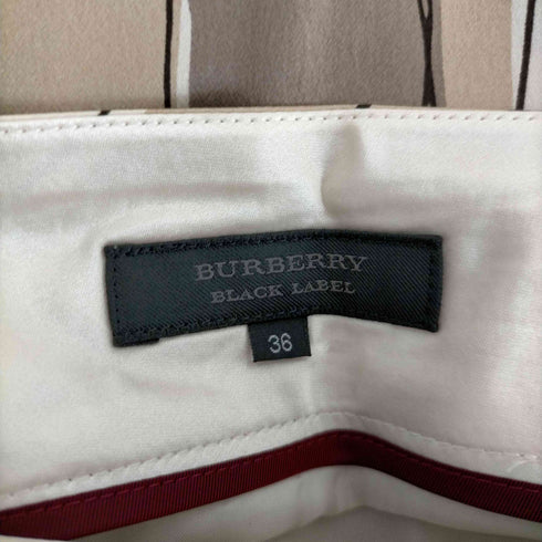 バーバリーブラックレーベル BURBERRY BLACK LABEL フレアスカート ひざ丈 シルク タック レディース DE:36