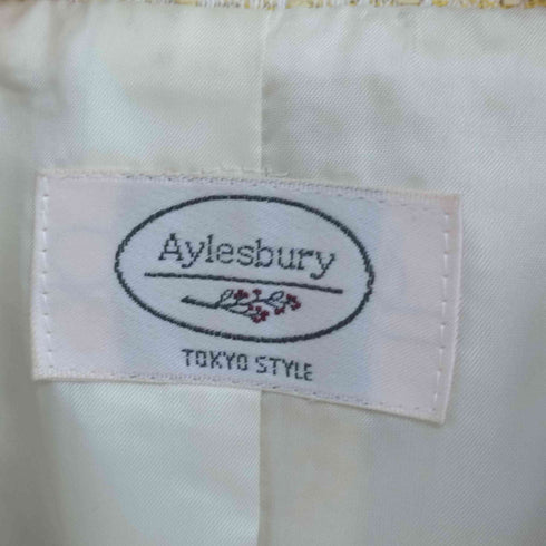 アリスバーリー Aylesbury レーヨン混 パールボタン ツイードジャケット タイトスカート セットアップ レディース 9