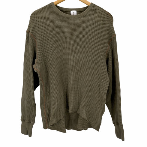 ロクビューティーアンドユースユナイテッドアローズ 6 BEAUTY & YOUTH UNITED ARROWS THERMAL COLOR STITCH LONG SLEEVE カットソー クルーネック コットン ワッフル レディース
