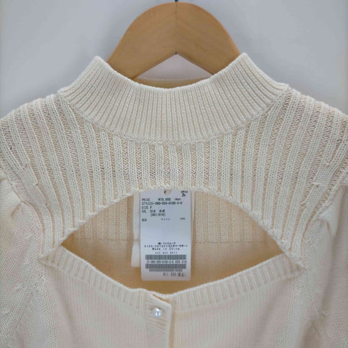 シャルル シャトン charles chaton 21AW カットアウトニットプルオーバー 長袖 ハイネック パールボタン レディース FREE