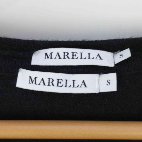 マレーラ MARELLA レーヨンアンゴラ混 リブ切替ニットカーディガン スクエアネックセーター アンサンブル レディース import:S