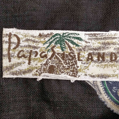 パパス papas island リネン総柄アロハシャツ メンズ 50