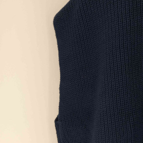 スピックアンドスパン Spick and Span 23SS ミドルゲージ畦ニットベスト オーバーサイズ バックロング レディース ONE SIZE