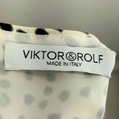 ヴィクターアンドロルフ VIKTOR&ROLF シルク総柄ドレープフレアスカート 膝丈 レディース 40