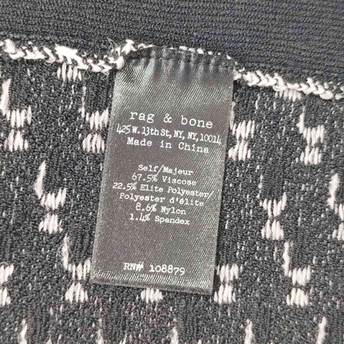ラグアンドボーン RAG&BONE ジップニットスカート タイト ミニ 総柄 レディース JPN:L