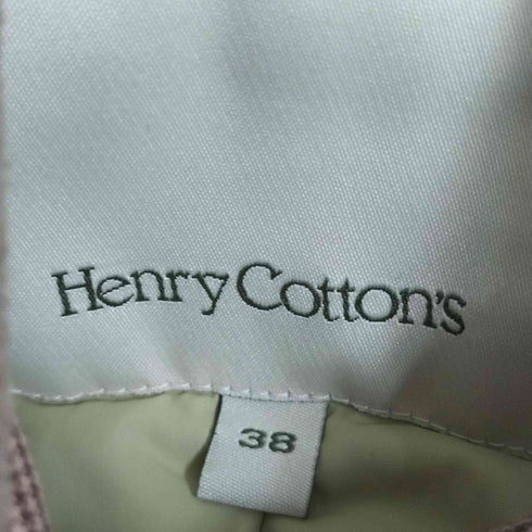 ヘンリーコットンズ Henry Cottons 千鳥格子柄 エルボーパッチ スタンドカラー 中綿ジャケット レディース 38
