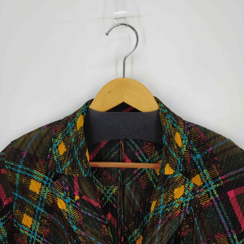 プリーツプリーズイッセイミヤケ PLEATS PLEASE ISSEY MIYAKE 07AW アーガイル フリンジ ジャケット レディース 3