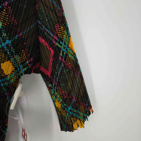 プリーツプリーズイッセイミヤケ PLEATS PLEASE ISSEY MIYAKE 07AW アーガイル フリンジ カットソー レディース JPN:3