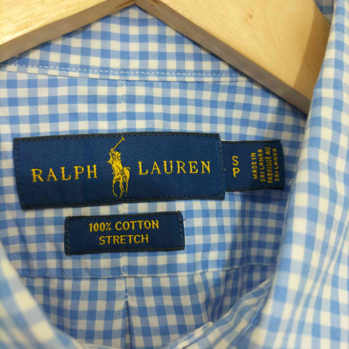 ラルフローレン RALPH LAUREN ポニー刺繍 ギンガムチェック ボタンダウンシャツ メンズ JPN:S