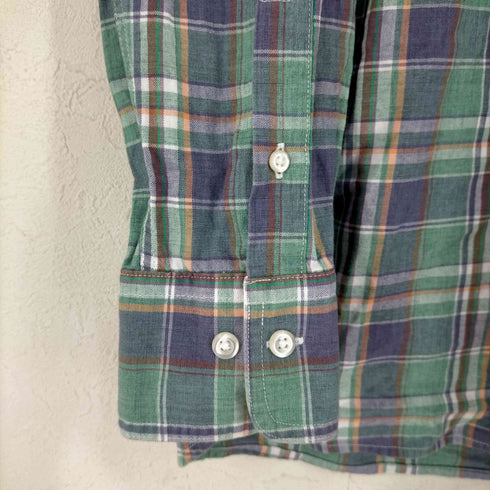 エディーバウアー Eddie Bauer 片ポケ ボタンダウンコットンチェックシャツ メンズ JPN:S