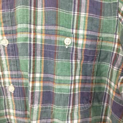 エディーバウアー Eddie Bauer 片ポケ ボタンダウンコットンチェックシャツ メンズ JPN:S