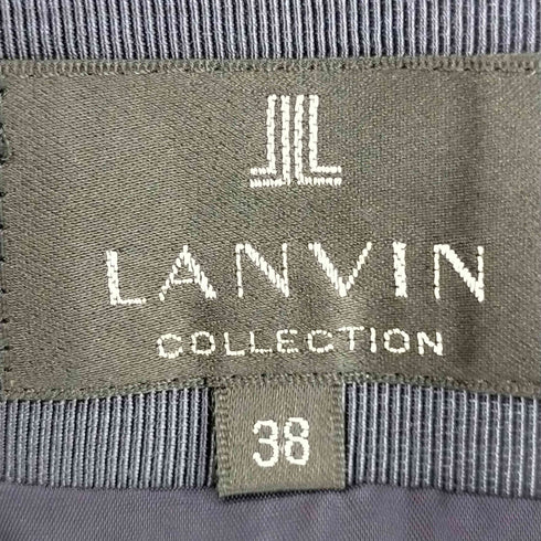 ランバン LANVIN フリル リネンスカート タイト タック ひざ丈 レディース JPN:38