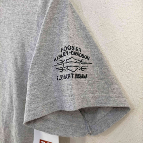 ハーレーダビッドソン HARLEY-DAVIDSON 袖 x フロントロゴ刺繍 霜降りTシャツ メンズ import:S