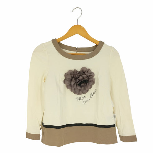 トゥービーシック TO BE CHIC フロントフラワーリボンデザイン ボートネックカットソー レディース 40