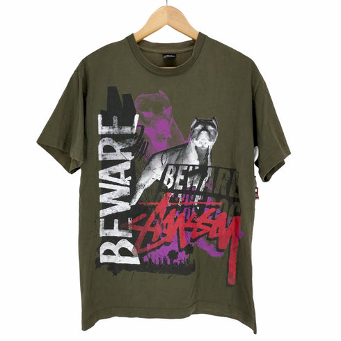 ステューシー Stussy BEWARE フロントプリントクルーネックTシャツ メンズ JPN:M