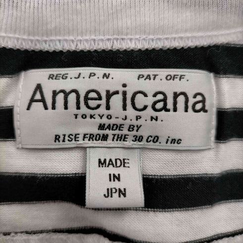 アメリカーナ Americana ボーダー半袖リメイクTシャツ カットソー クルーネック プルオーバー 星 レディース FREE