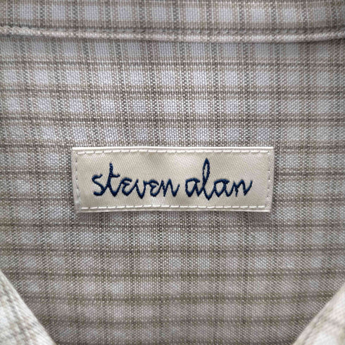 スティーブンアラン Steven Alan VOIL/CHECK CAMP COLLAR SHIRT-WIDE/シャツ メンズ JPN:S