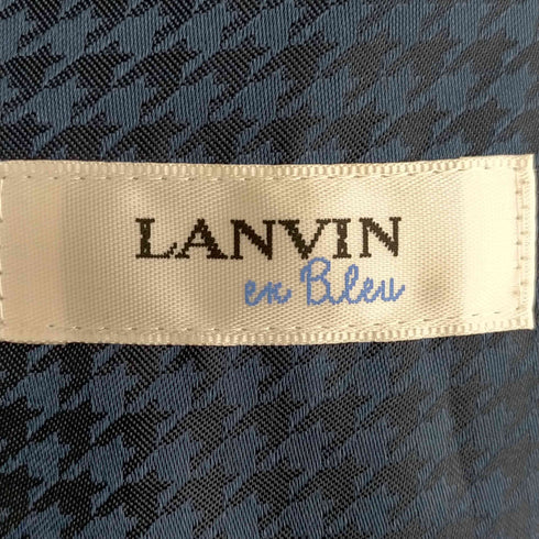 ランバンオンブルー LANVIN en Bleu ハウンドトゥース柄 ステンカラーコート メンズ 50