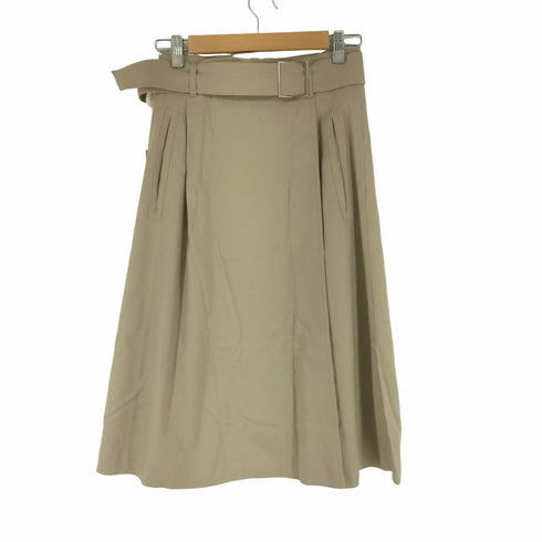 ボールジー BALLSEY 21AW シルキーミルドウール ベルテッドフレアスカート ラップ レディース 34
