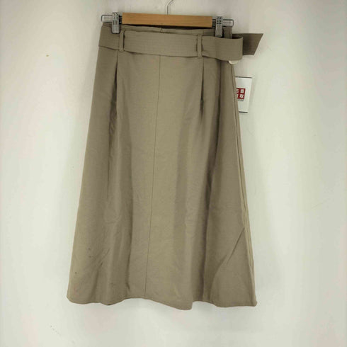 ボールジー BALLSEY 21AW シルキーミルドウール ベルテッドフレアスカート ラップ レディース 34