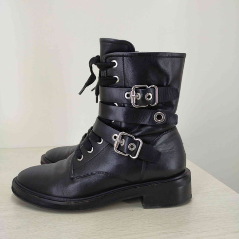 エルビオ ザノン ELVIO ZANON ショートブーツ フェイクレザー ローヒール レディース JPN:23