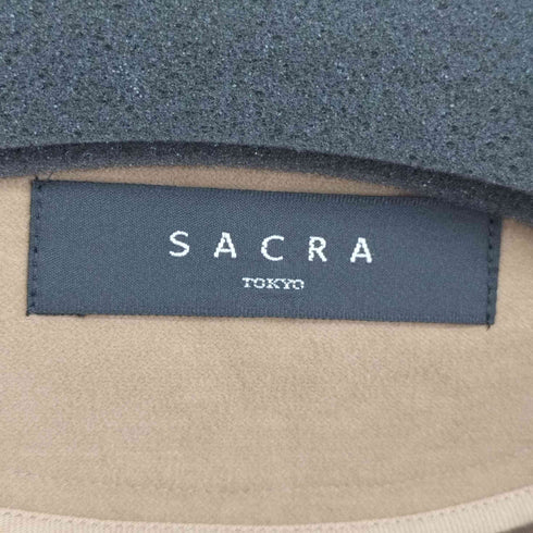 サクラ SACRA コート ショートスリーブ ノーカラーコート ミドル丈 レディース 38