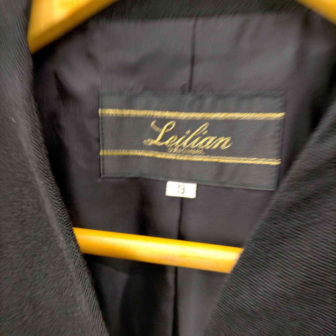 レリアン Leilian 光沢ベルベット ノーカラー ジャケット レディース 9