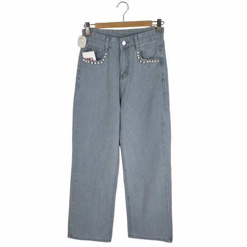 ブルーイースト BLUE EAST パール付きハイウエストデニムパンツ レディース JPN:M