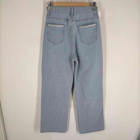 ブルーイースト BLUE EAST パール付きハイウエストデニムパンツ レディース JPN:M