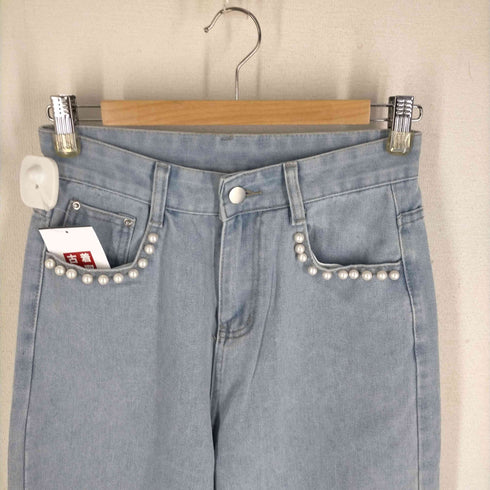 ブルーイースト BLUE EAST パール付きハイウエストデニムパンツ レディース JPN:M