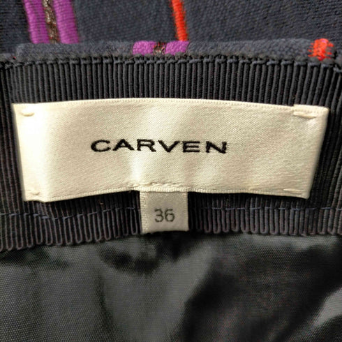 カルヴェン CARVEN チェック柄スカート ひざ丈 台形 レディース JPN:36