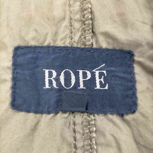 ロペ ROPE ノーカラーミリタリージャケット 薄手 七分袖 ジップアップ レディース JPN:7号