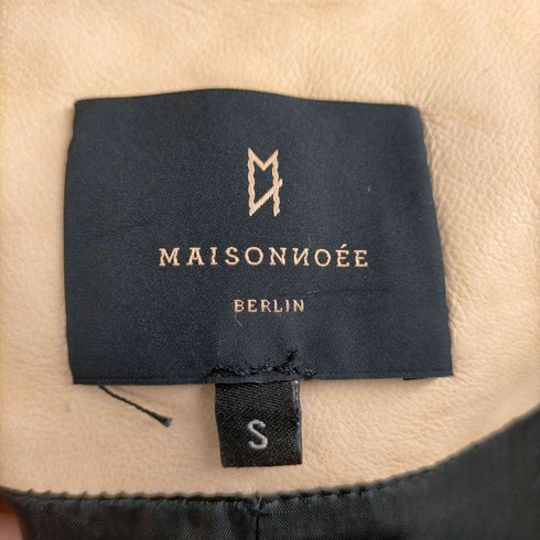 メゾネ MaisonNoee ダブルライダースレザージャケット ブルゾン ジップアップ ベルト付き レディース JPN:S