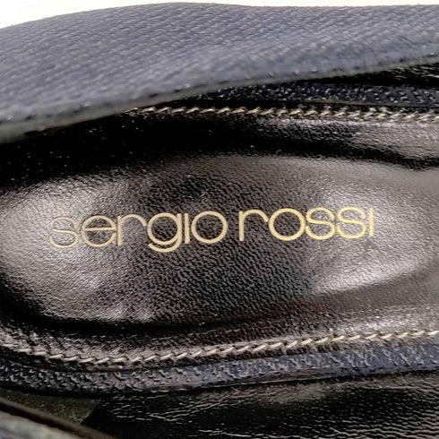 セルジオロッシ sergio rossi パンプス デニム ポインテッドトゥ フラット レディース JPN:23