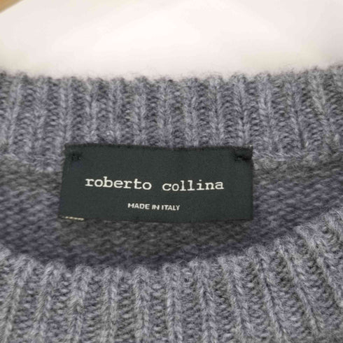 ロベルトコリーナ ROBERTO COLLINA イタリア製 バイカラー クルーネックニット メンズ 48