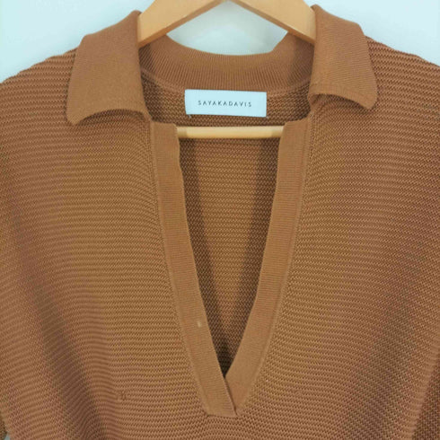 サヤカデイヴィス SAYAKA DAVIS KNIT POLO ベルト付き ニットポロチュニック レディース ONE SIZE