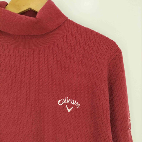 キャロウェイ Callaway ロゴ刺繍 タートルネックケーブルニット メンズ LL