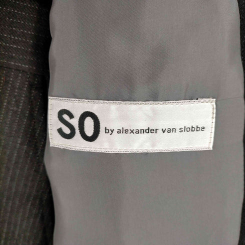 ソーバイアレクサンダーヴァンスロベ SO by alexander van slobbe 00s 総裏 サイドベンツ ウールストライプ1Bテーラードジャケット セットアップ メンズ L / 93-79-175