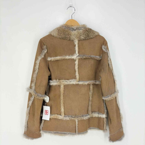 ビーシービージーマックスアズリア BCBGMAXAZRIA 裏地ラビットファー スウェードジャケット レディース import:M