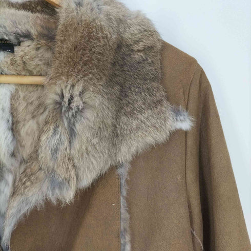 ビーシービージーマックスアズリア BCBGMAXAZRIA 裏地ラビットファー スウェードジャケット レディース import:M