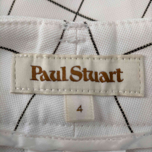 ポールスチュアート Paul Stuart チェック柄タックパンツ テーパードパンツ ウインドウペン ストレッ レディース JPN:4