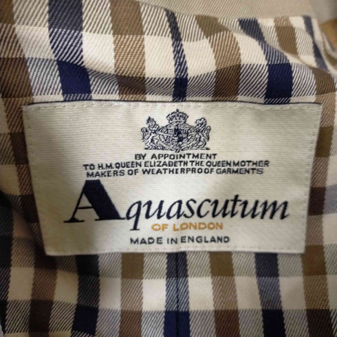 アクアスキュータム AQUASCUTUM イングランド製 ステンカラーコート メンズ
