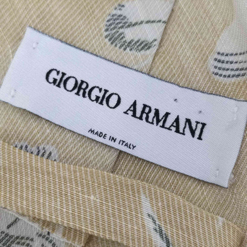 ジョルジオアルマーニ Giorgio Armani イタリア製 花柄 リネンシルクネクタイ メンズ