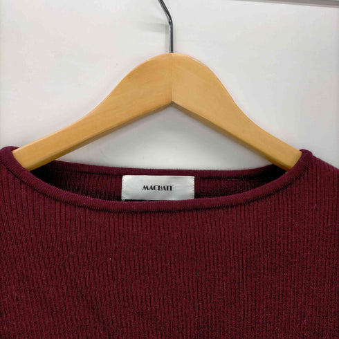 マチェット machatt MACHATT リブニット カットソー 長袖 プルオーバー 袖ボタン レディース ONE SIZE