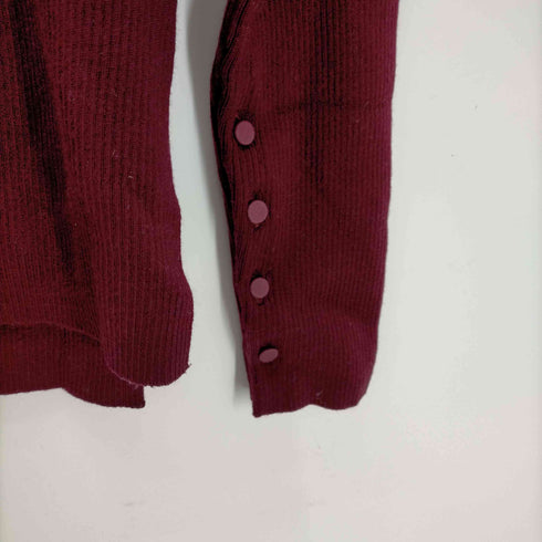 マチェット machatt MACHATT リブニット カットソー 長袖 プルオーバー 袖ボタン レディース ONE SIZE